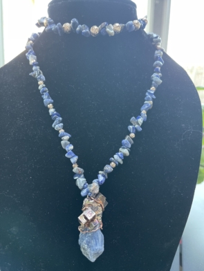 Blue Kyanite:Bismuth:Sodalite Necklace Set