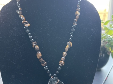 Obsidian Tigers eye necklace set